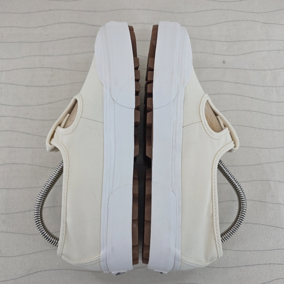 Vans Womens Style 93 Mary Jane Beige Linen Canvas Buckle Shoes Chunky Size 8.5 - Picture 7 of 12